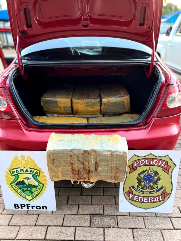 Guaíra - PF e BPFron apreendem veículo carregado com maconha • Portal Guaíra